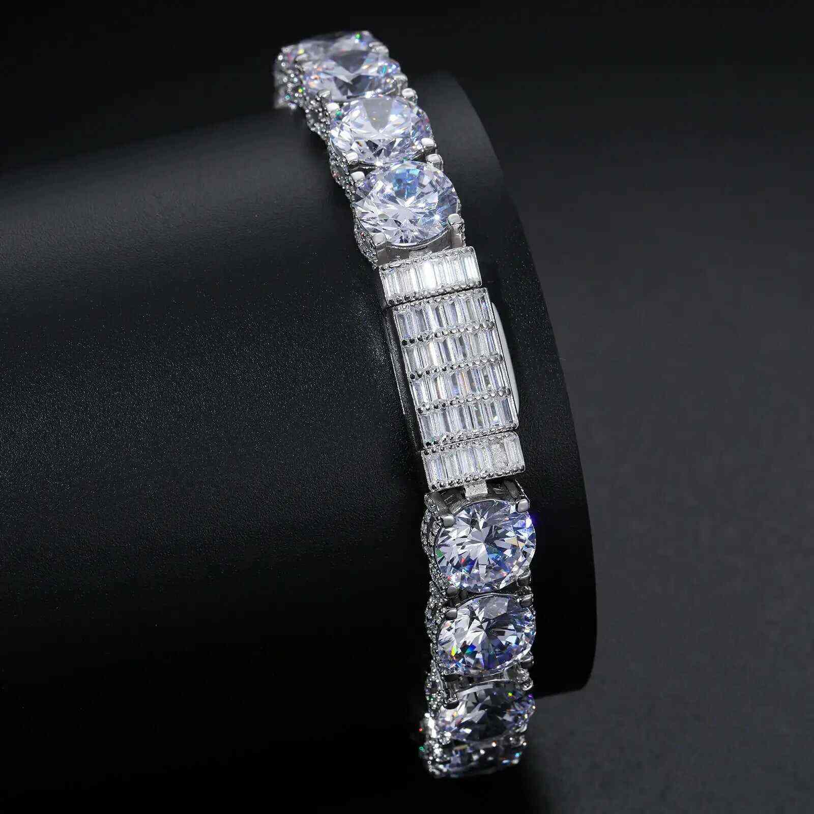 TestTest 10mm S925 Moissanite Iced Out Tennis Bracelet