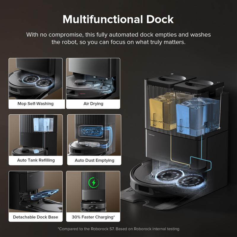 【Flash Sale】Roborock Qrevo Series Robot Vacuum and Mop, 10,000Pa suction, Self-Drying, Auto Mop Washing, Self-Emptying & Refilling, 10mm Mop Lifting, Smart Obstacle Avoidance (QV 35S)