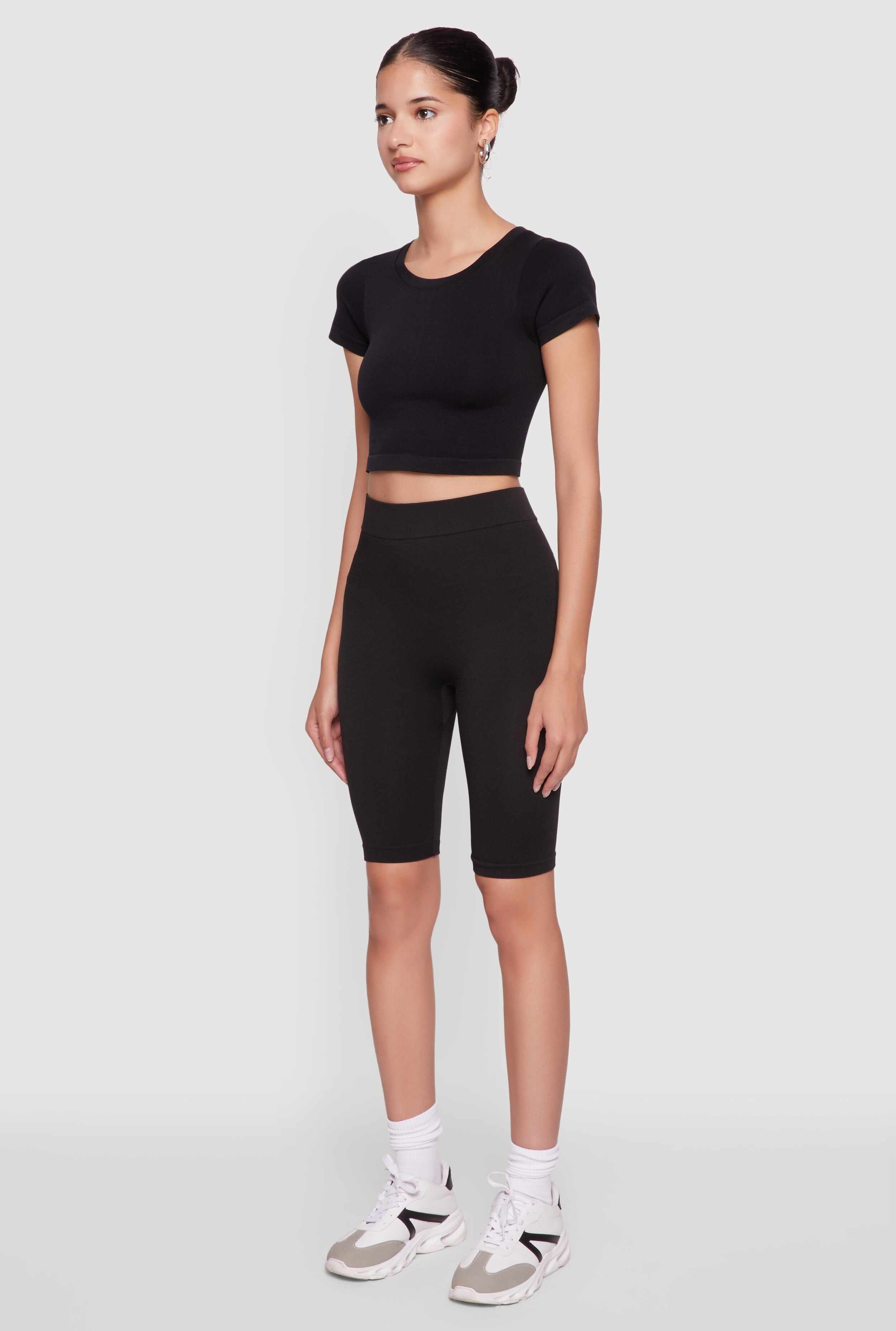 Trendy Seamless 9 Inch High Waisted Biker Shorts