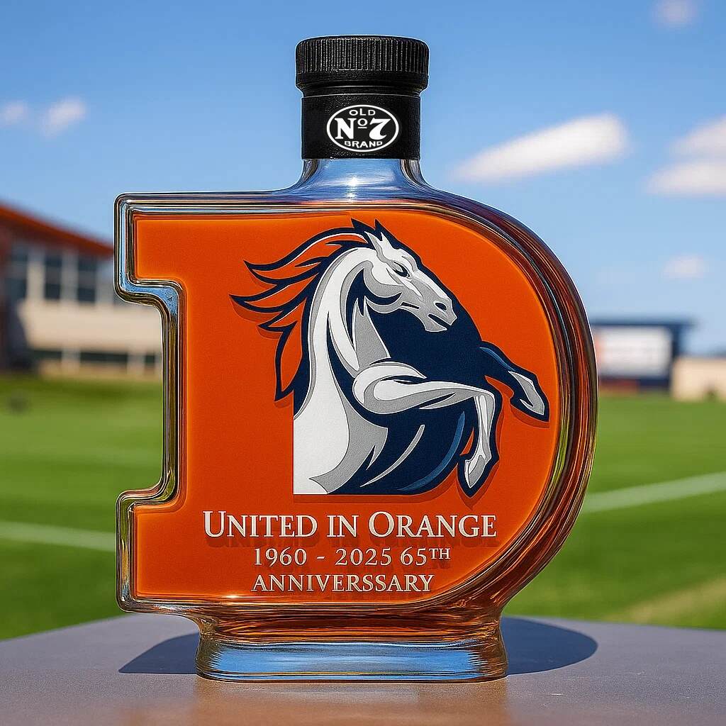 Denver Broncos 65 Anniversary Whisky Bottle