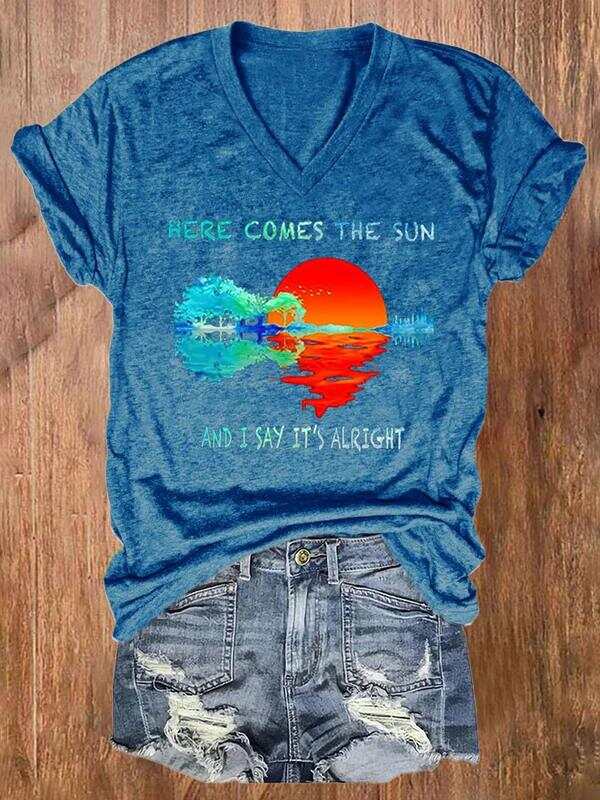 Here Comes The Sun And I Say It's Alright Art Casual T-shirt