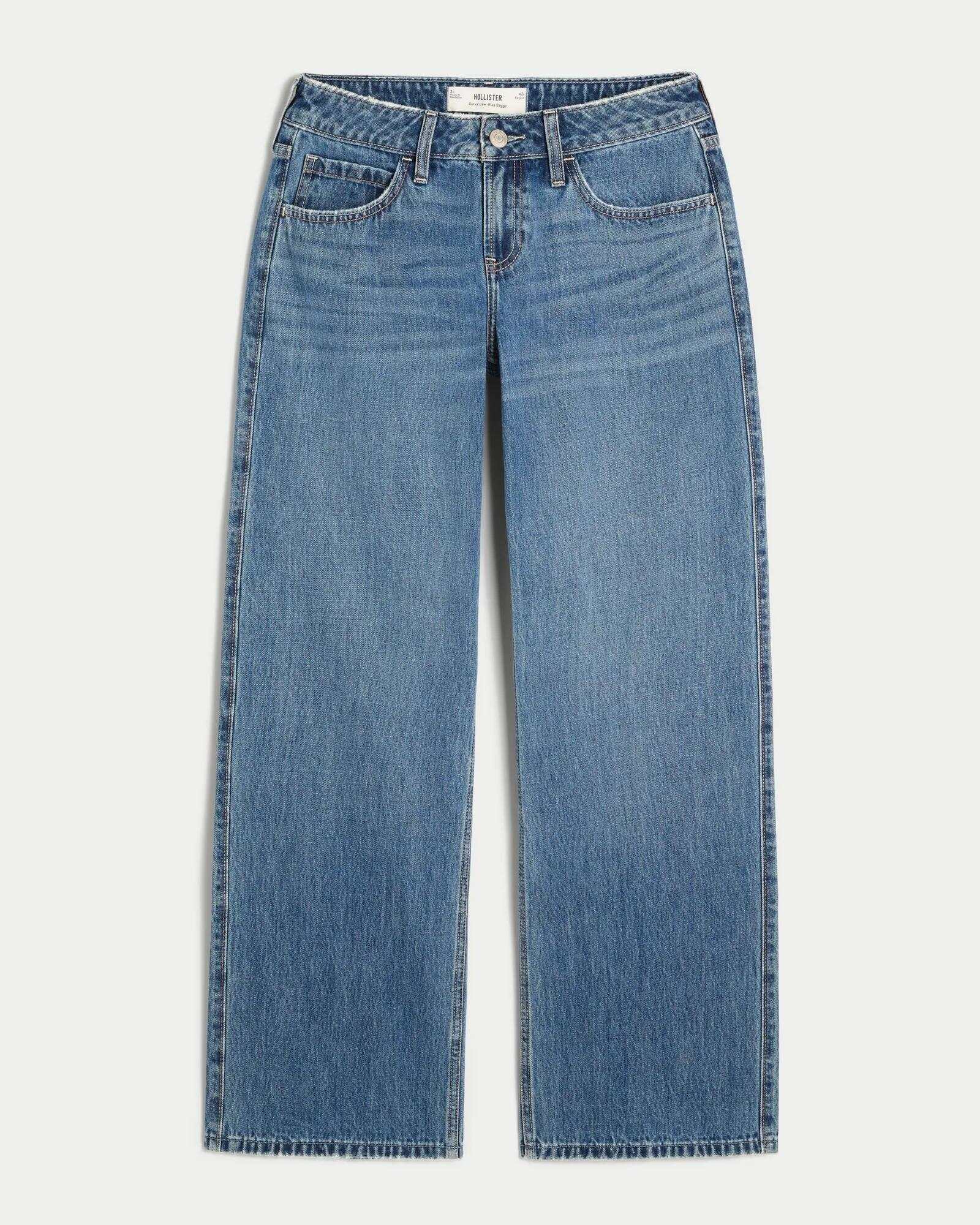 Curvy Low-Rise Light Wash Baggy Jeans
