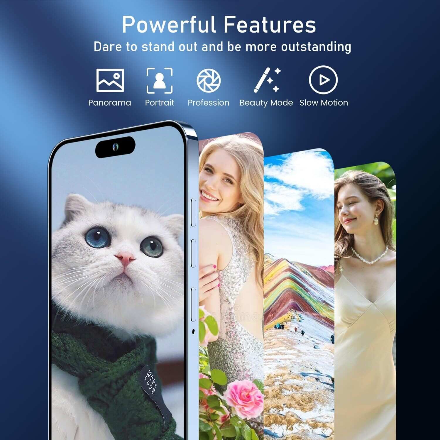 A15 Pro Max Smartphone, 6+256GB Unlocked Phone, Android 13.0, 48+108MP Zoom Camera, Long Battery Life 6800mAh, Dual SIM, 6.7“ HD Screen,5G Phone
