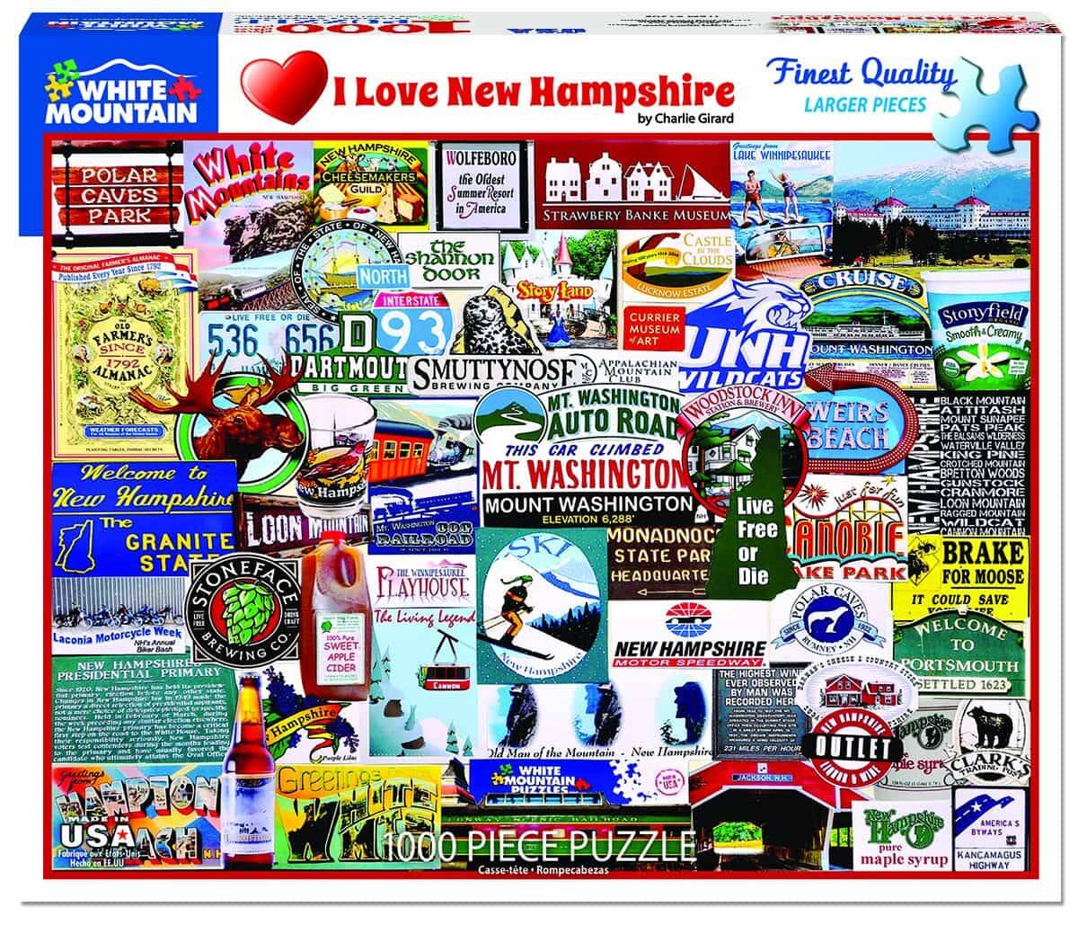 I Love New Hampshire (1305pz) - 1000 Piece Jigsaw Puzzle