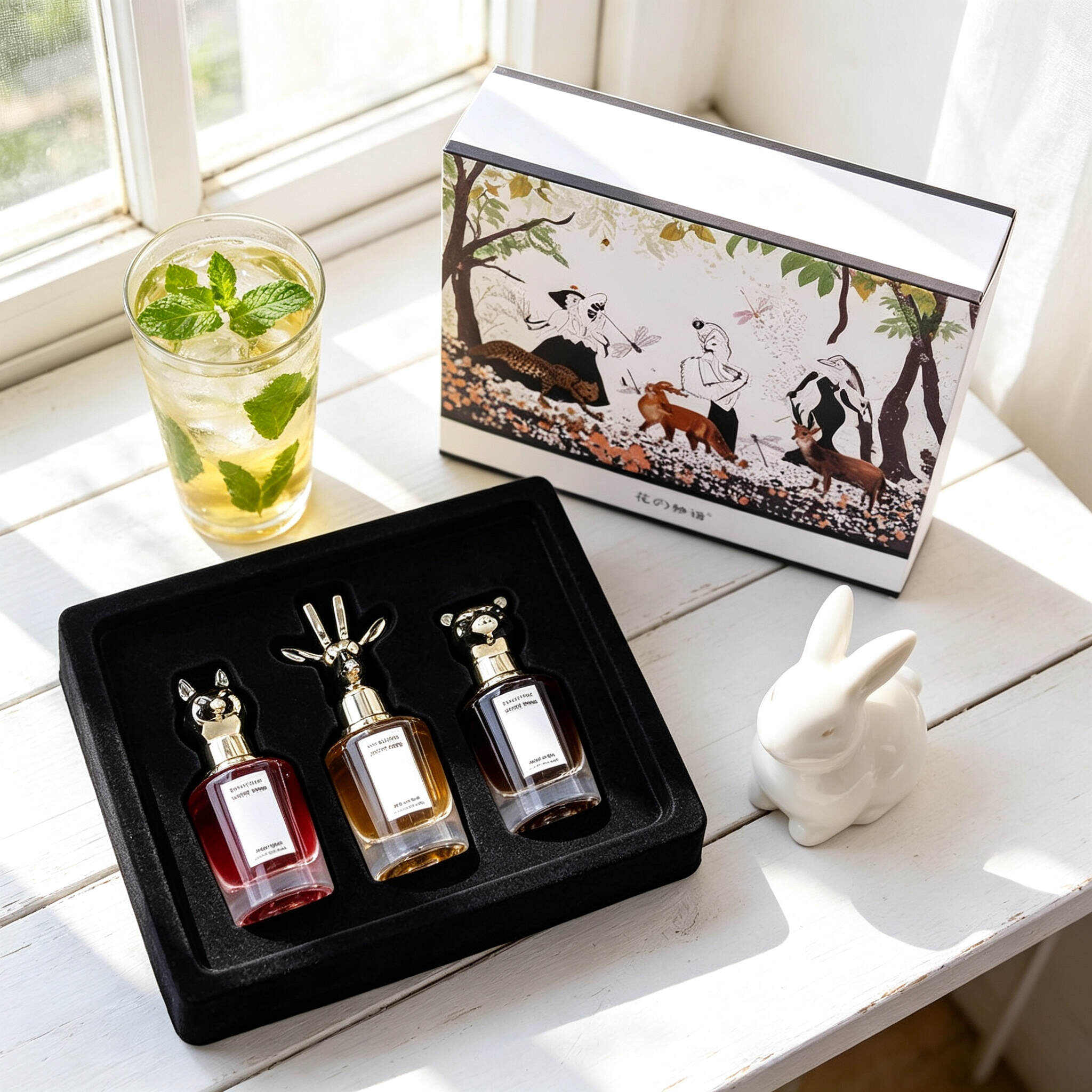 Floral Story Animal Head Perfume Gift Set, 3pcs 25ml