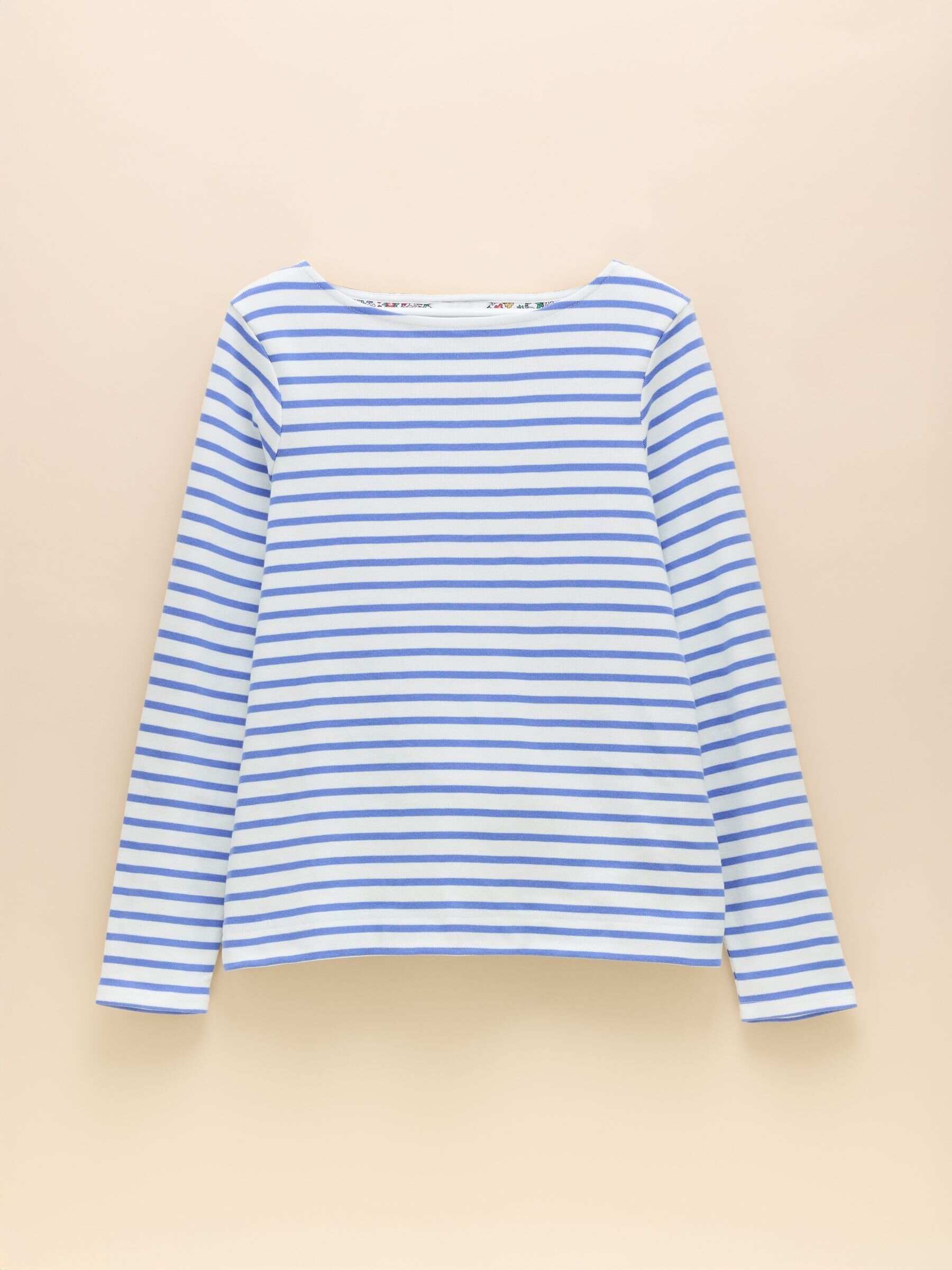 Harbour Ditsy Blue & White Boat Neck Printed Top