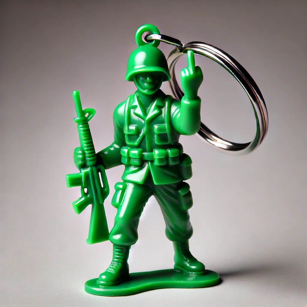 Funny Green Army Man Keychain