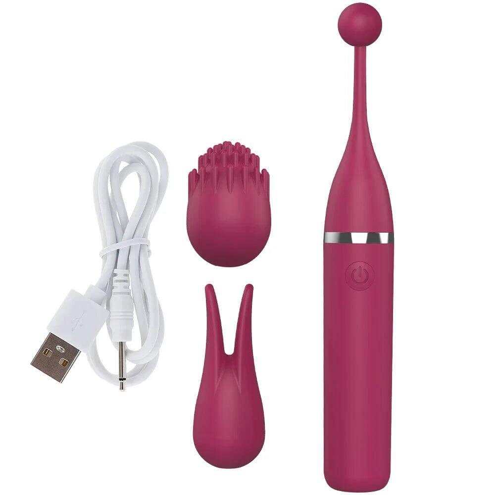 Female Clitoris Vibrator with 3 Caps – G-Spot Masturbation Massage