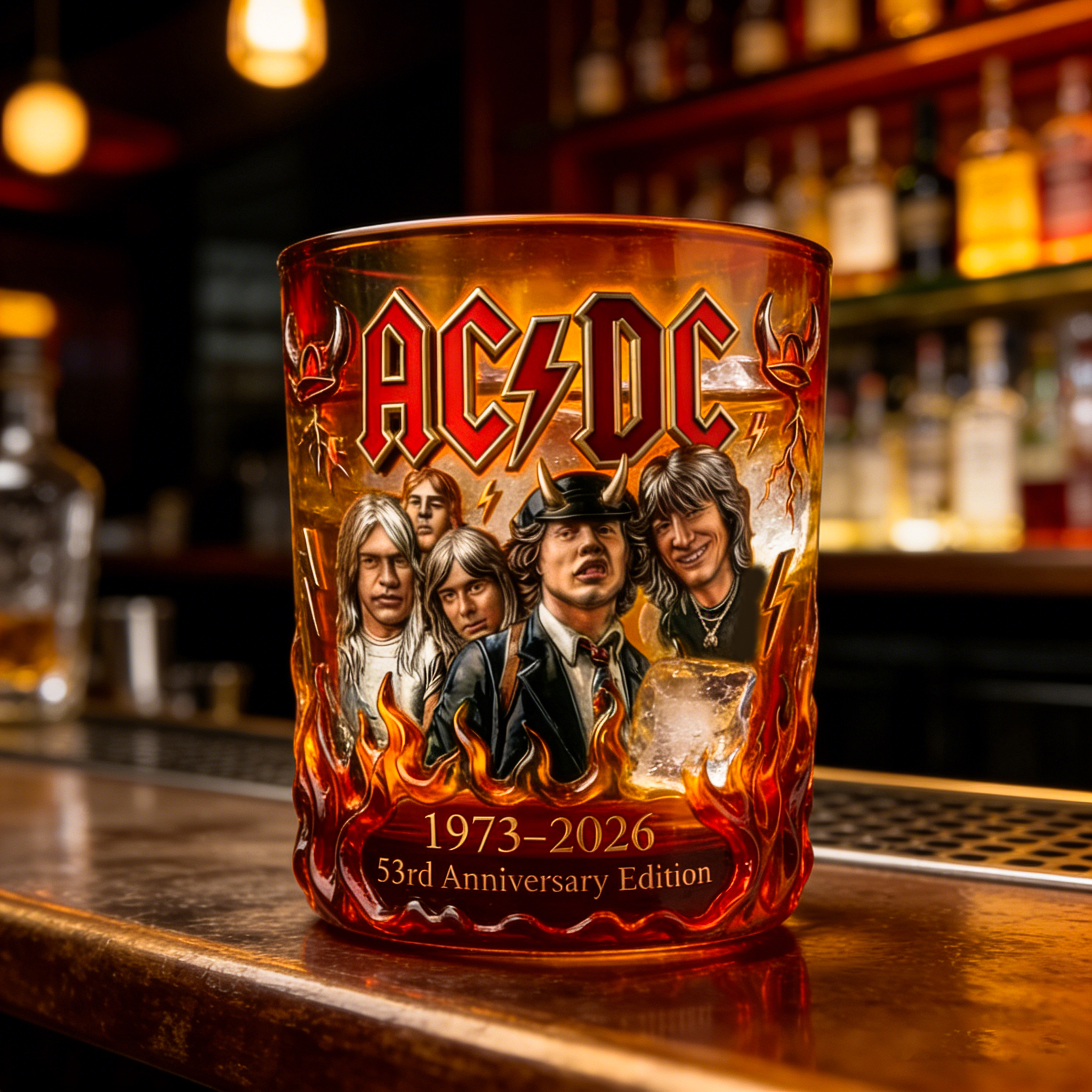 AC⚡DC 53rd Anniversary Commemorative Whiskey Glass
