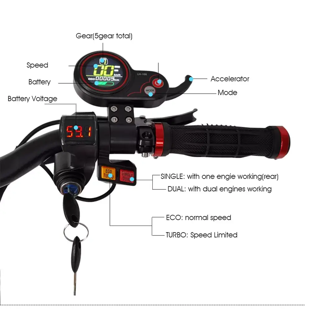 (🔥Limited Time Sale) K6 6000W all terrain Fat wheels dual motor electric scooter with Max Speed 53MPH