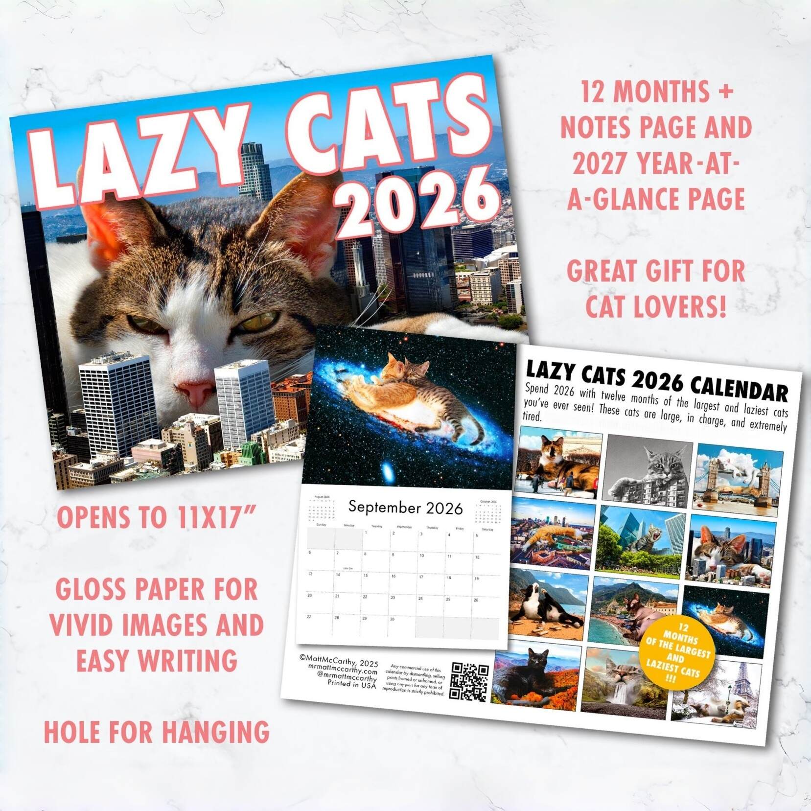 🐾 Lazy Cats 2026 Calendar – The World’s Biggest, Sleepiest Cats Are Back!