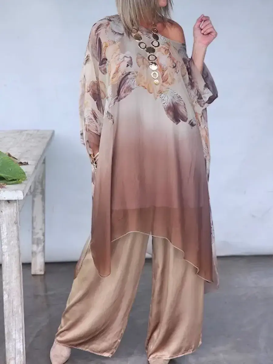 🔥Summer Arrivals🌟Women's Cozy And Flowing Floral Print Chiffon Top