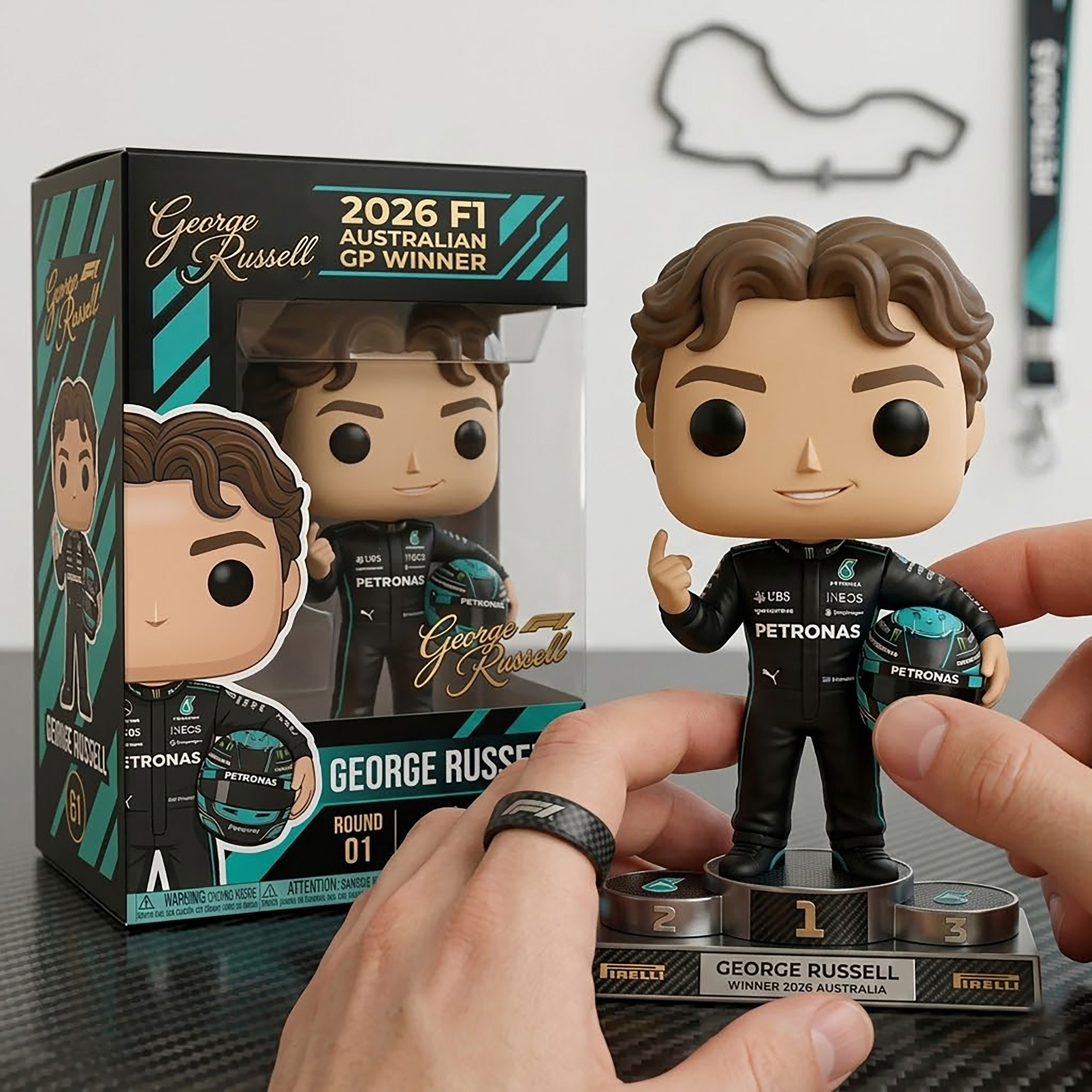 🏁 George Russell 2026 F1 Australian GP Winner POP! Figure