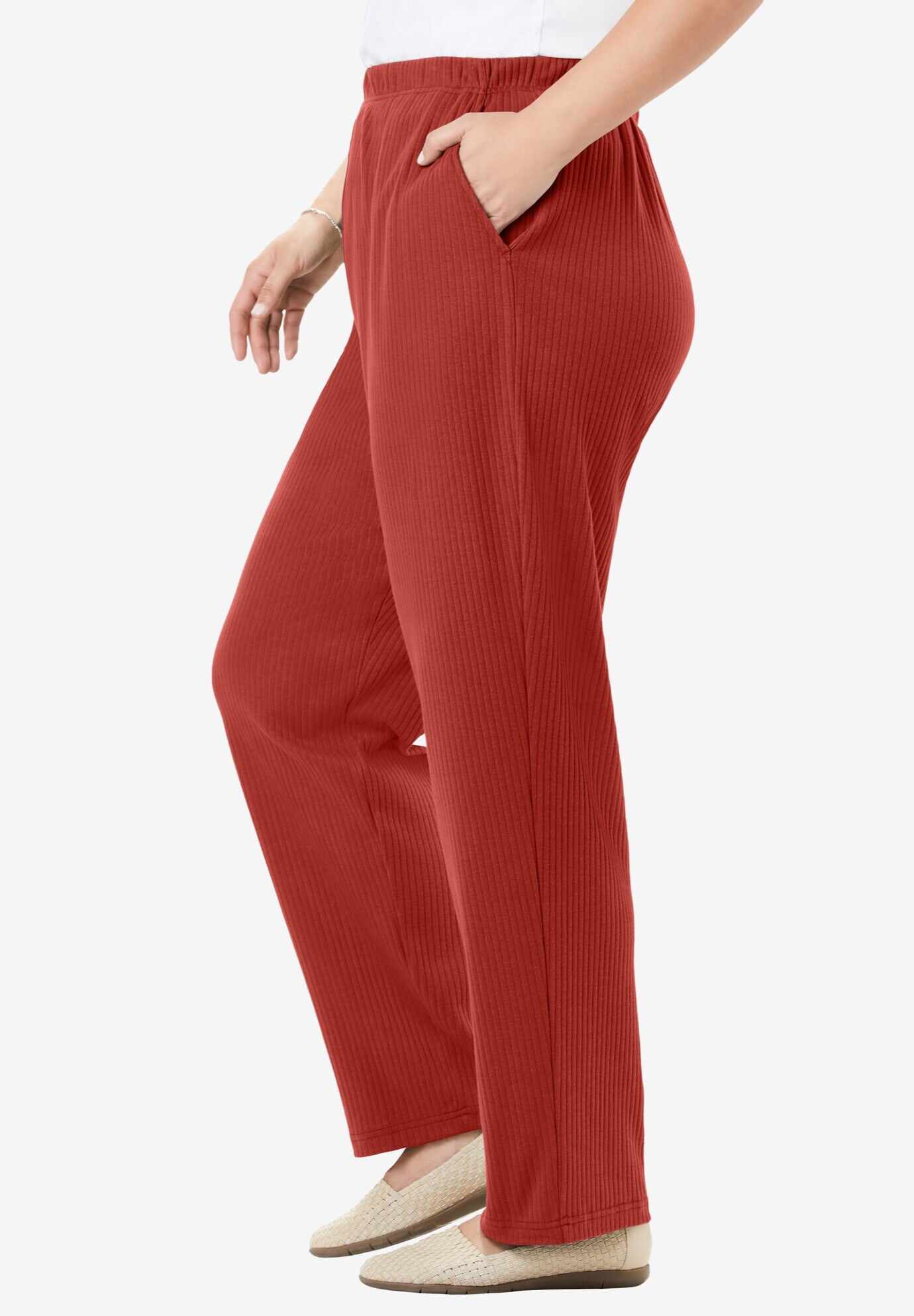 7-Day Knit Ribbed Straight Leg Pant