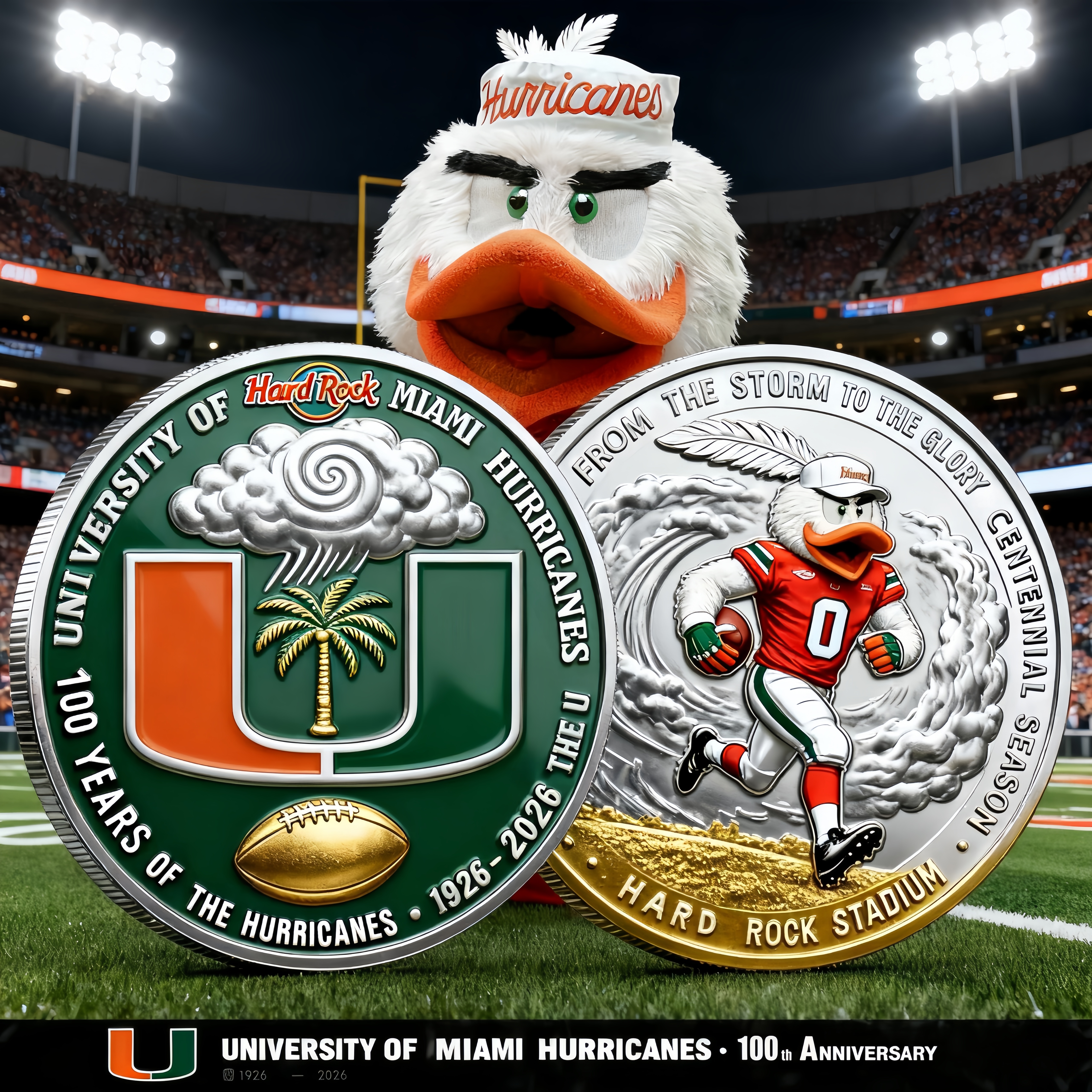 University of Miami Hurricanes 100th Anniversary Commemorative Coin