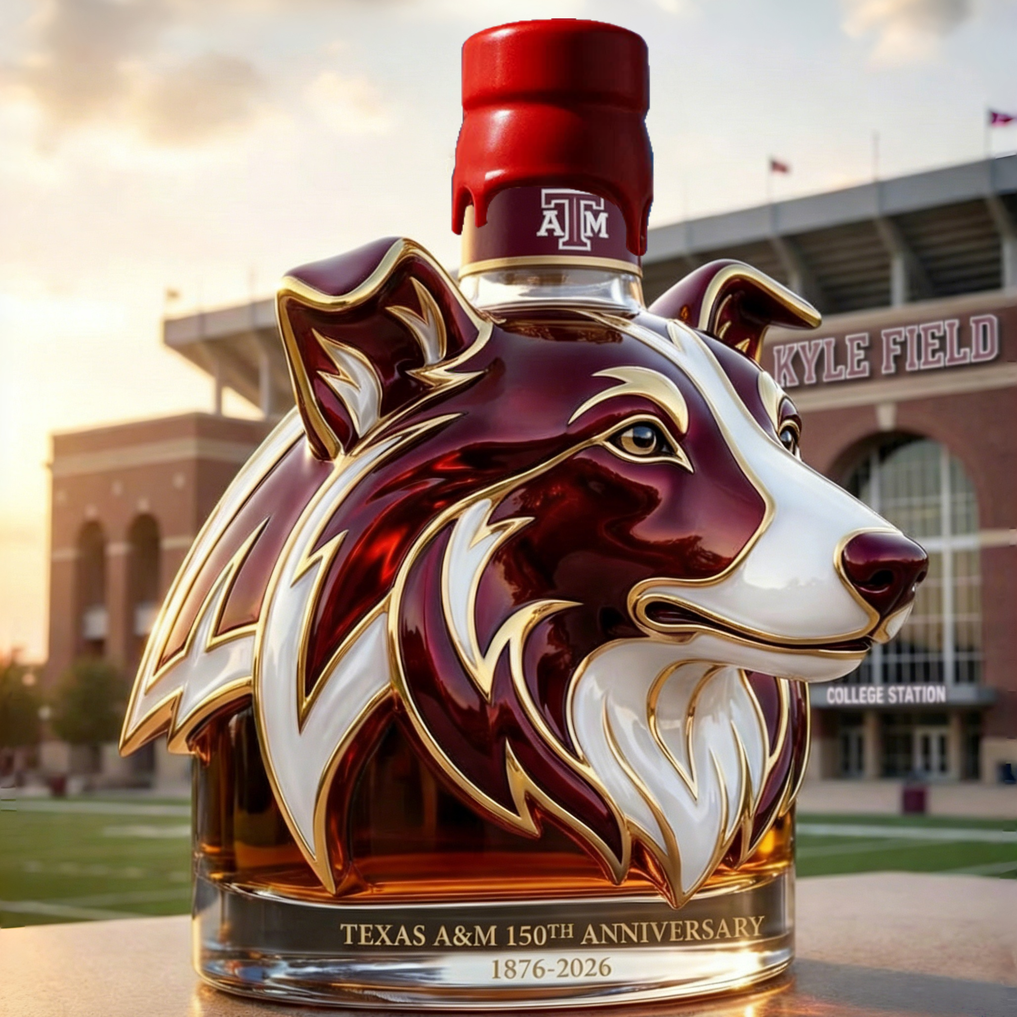 Texas A&M 150th Anniversary Commemorative Whiskey Bottle