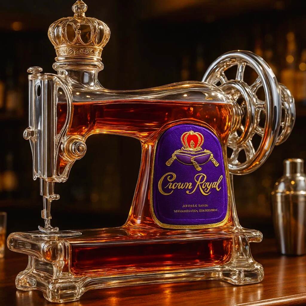 Sewing Machine Whiskey Bottle
