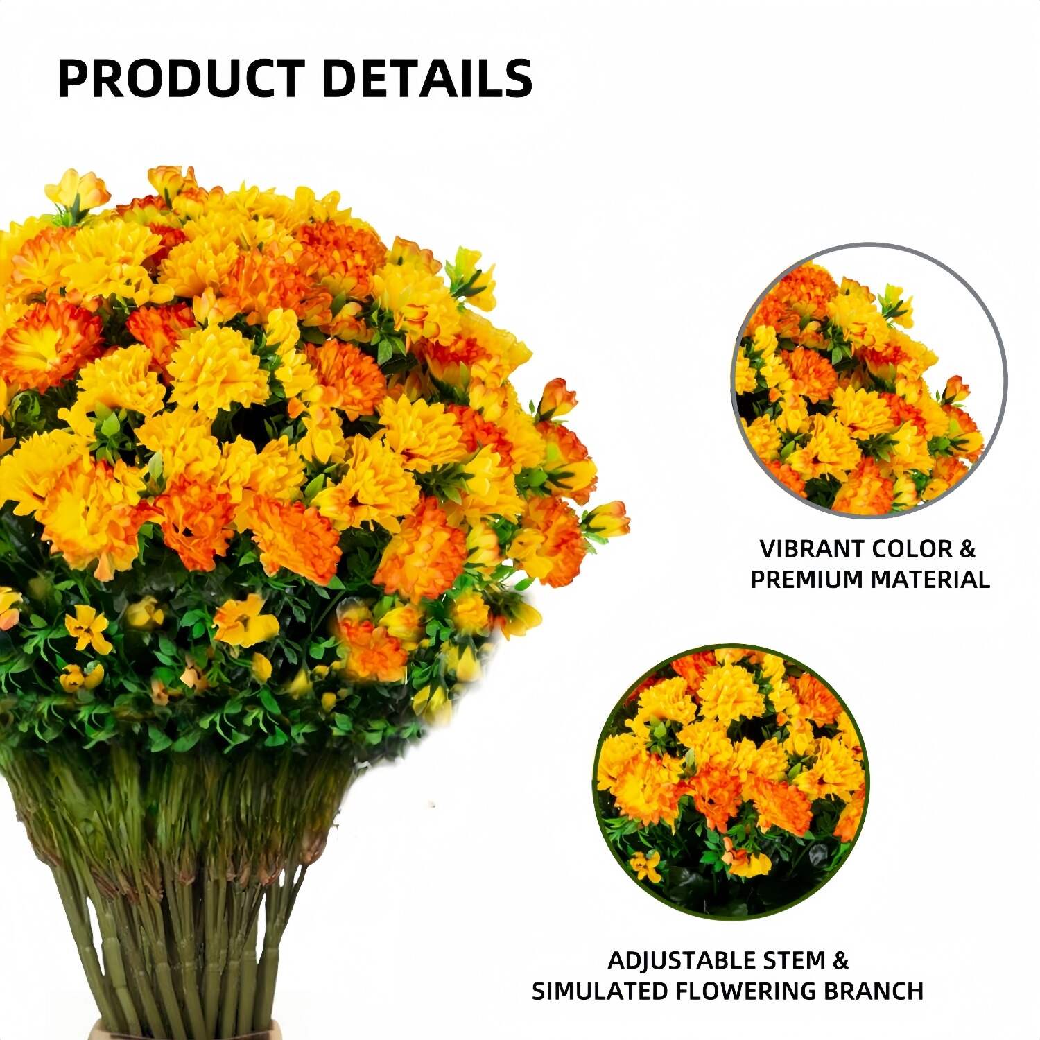 🏆Last Day 49% OFF⚡Artificial Flowers Sunset Garden Mums Bouquet Decoration - UV resistant, Waterproof, Windproof