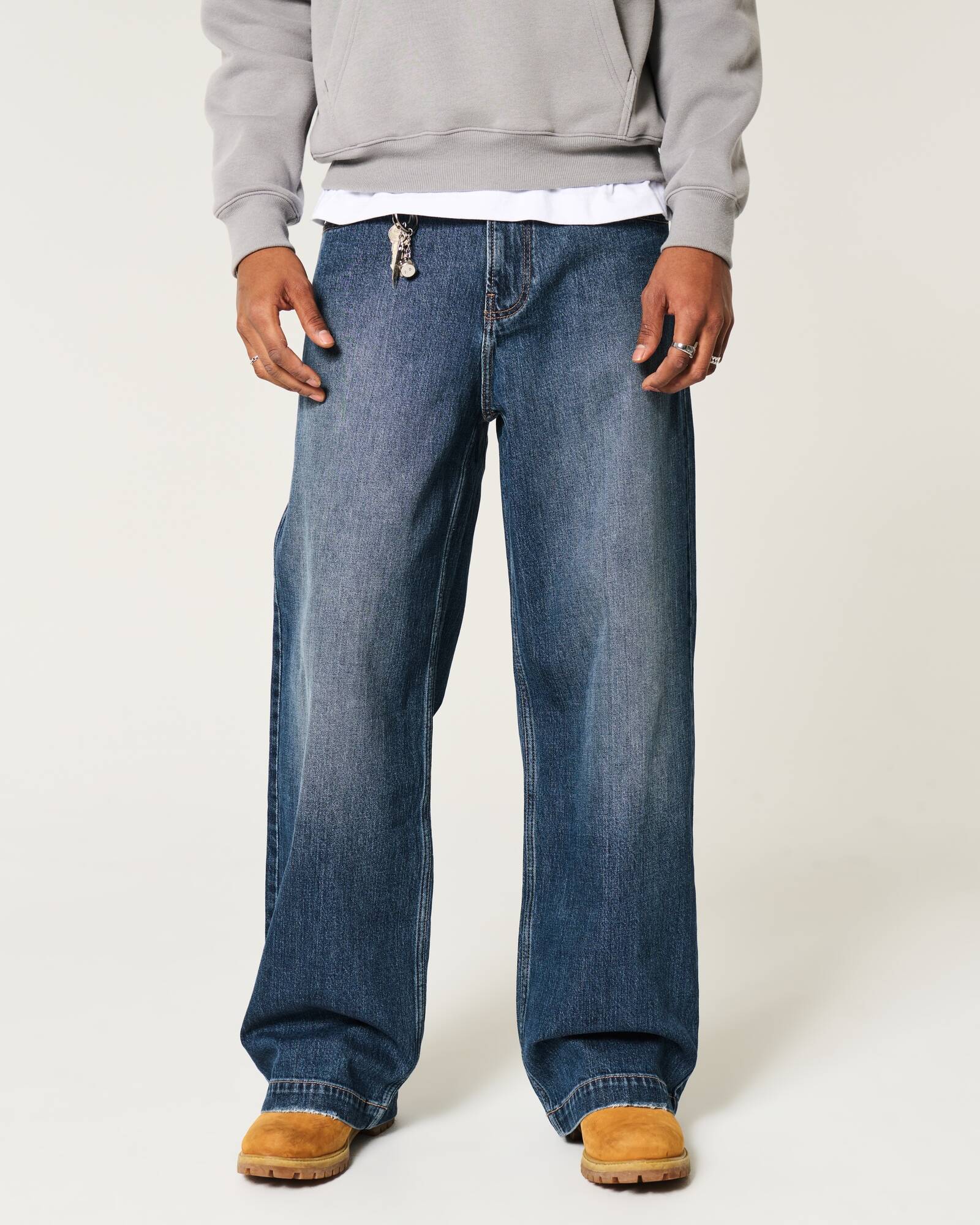 Medium Wash Super Baggy Jeans