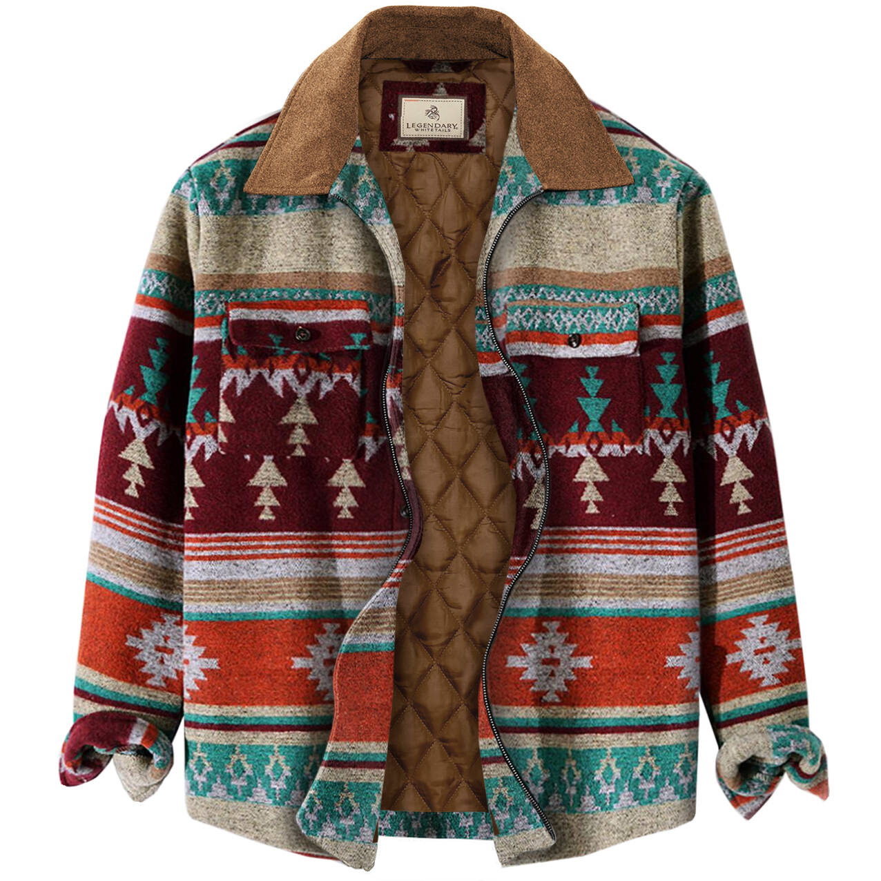 Men's Autumn & Winter Outdoor Casual Folk Style Geometric Pattern Jacket