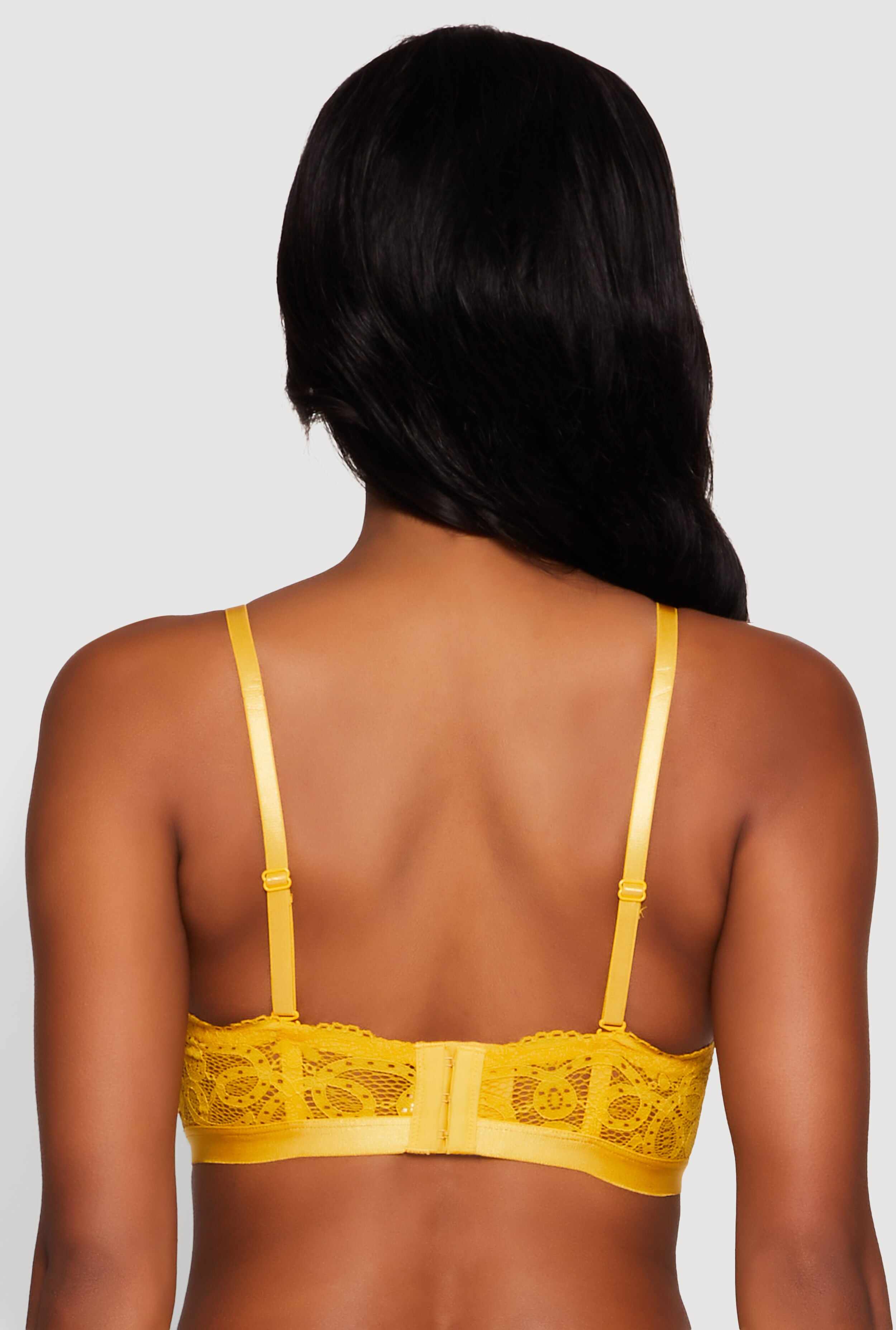Trendy Scalloped Patterned Lace Push Up Bra