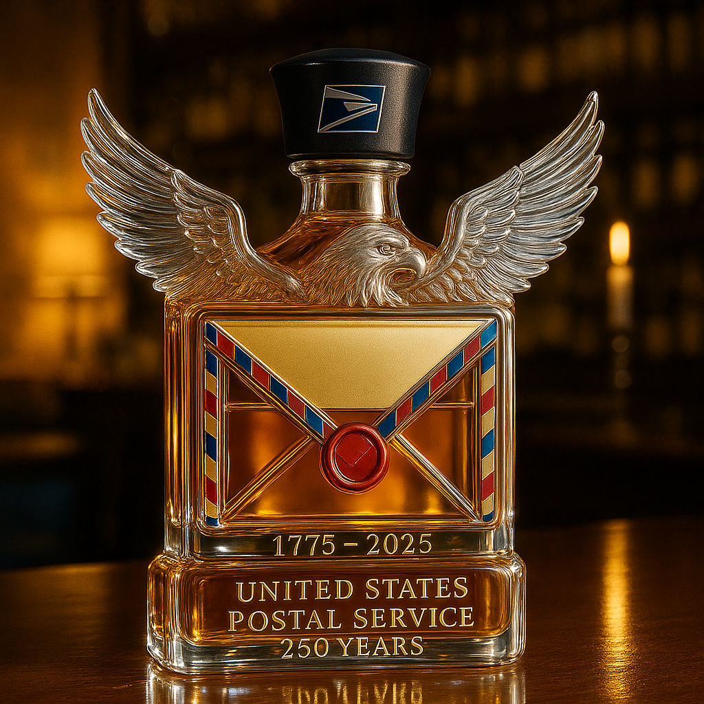 US Postal Service 250th Anniversary Commemorative Whiskey Bottle