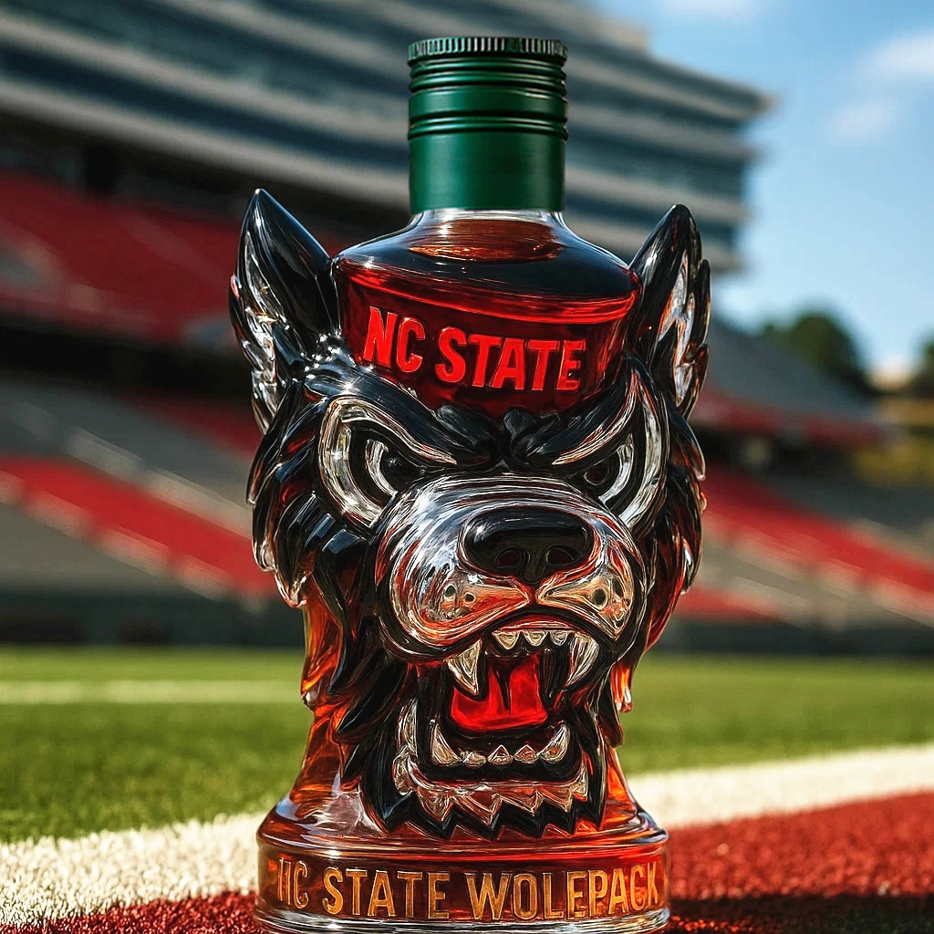 NC State Wolfpack Whiskey Bottle