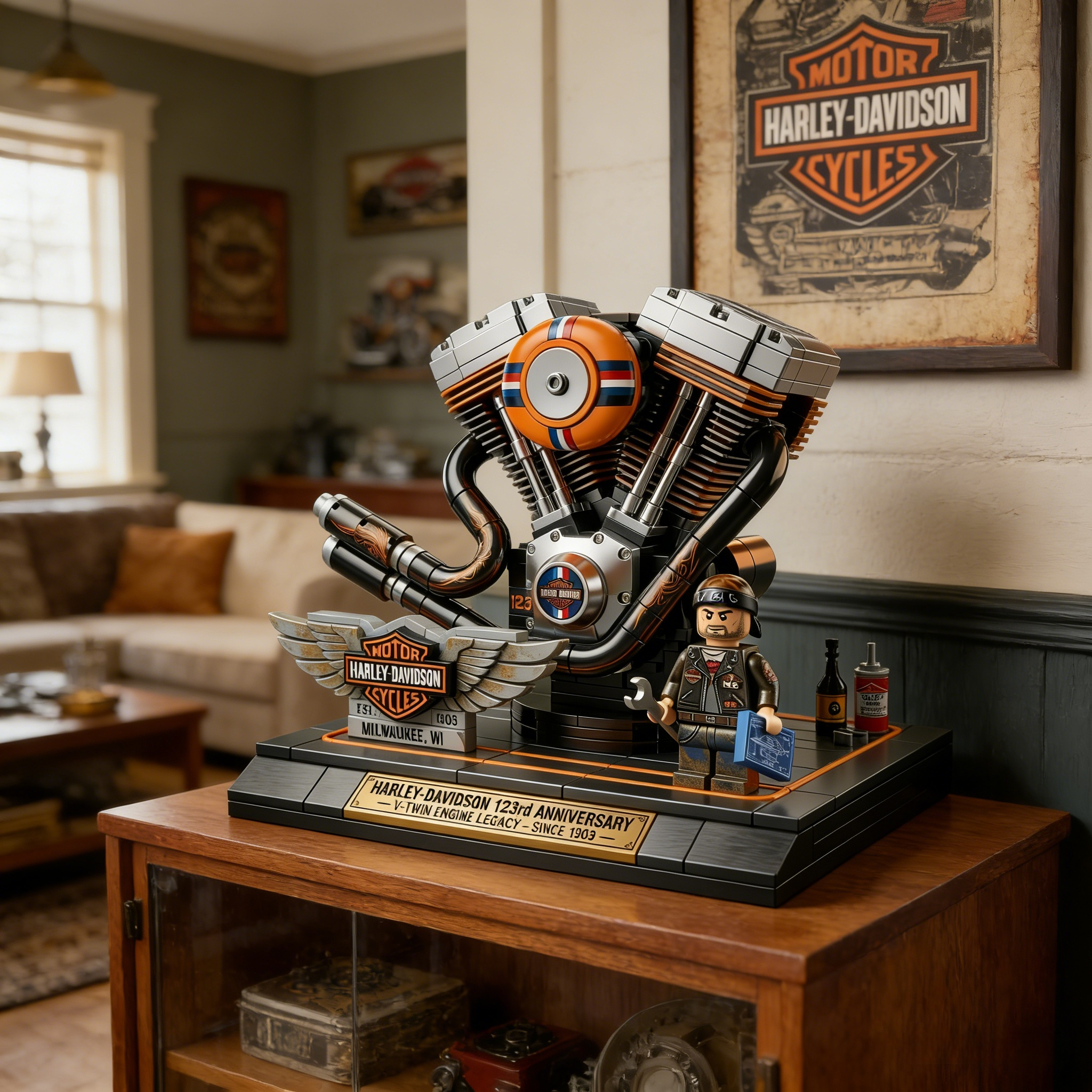 Harley-Davidson V-Twin Engine Building Set🛠️🏍️