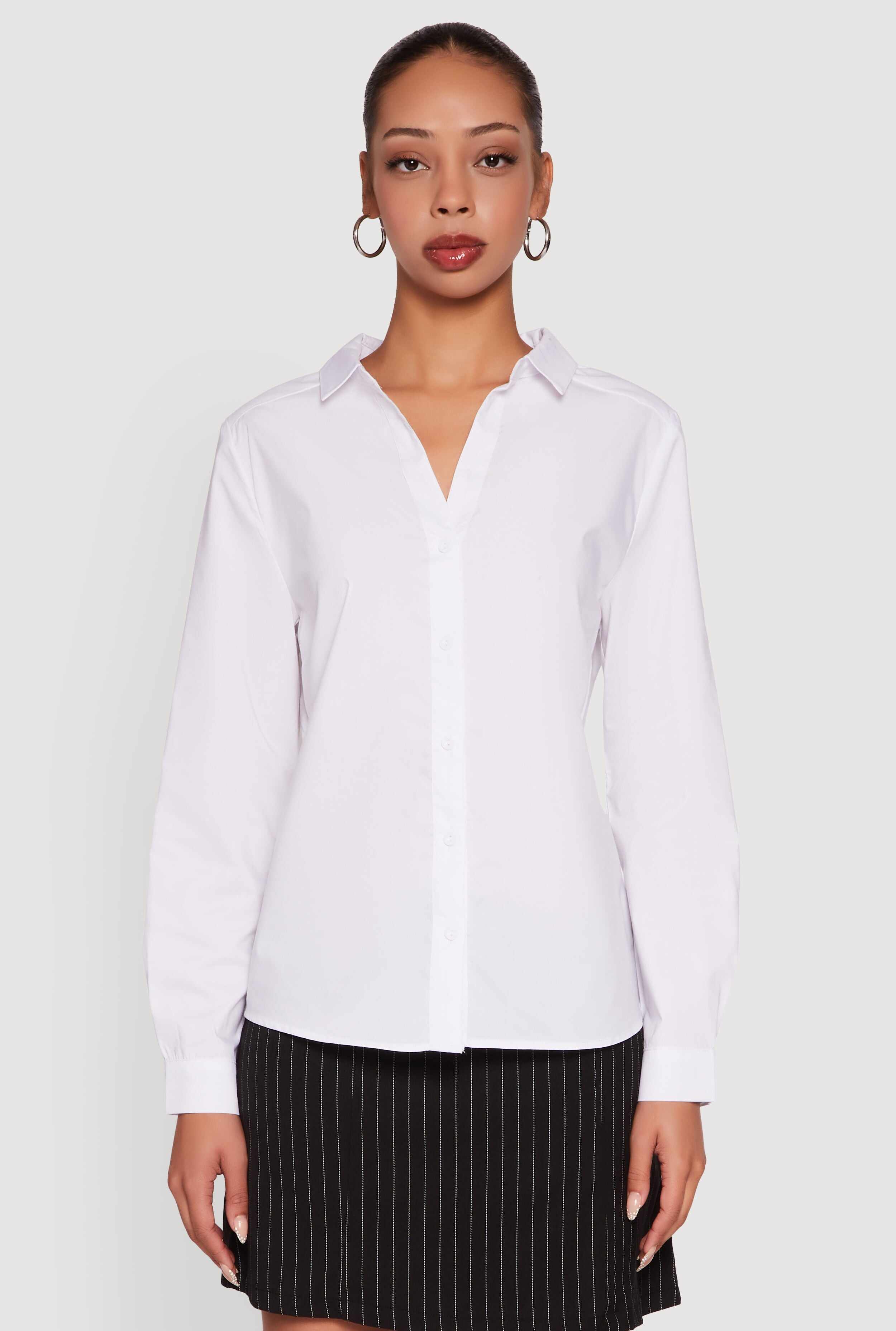 Button Front Classic Fit Long Sleeve Shirt