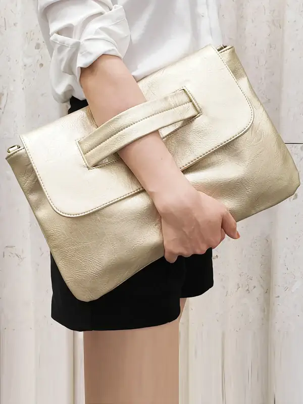 Oversized Fold-Over Clutch Bag