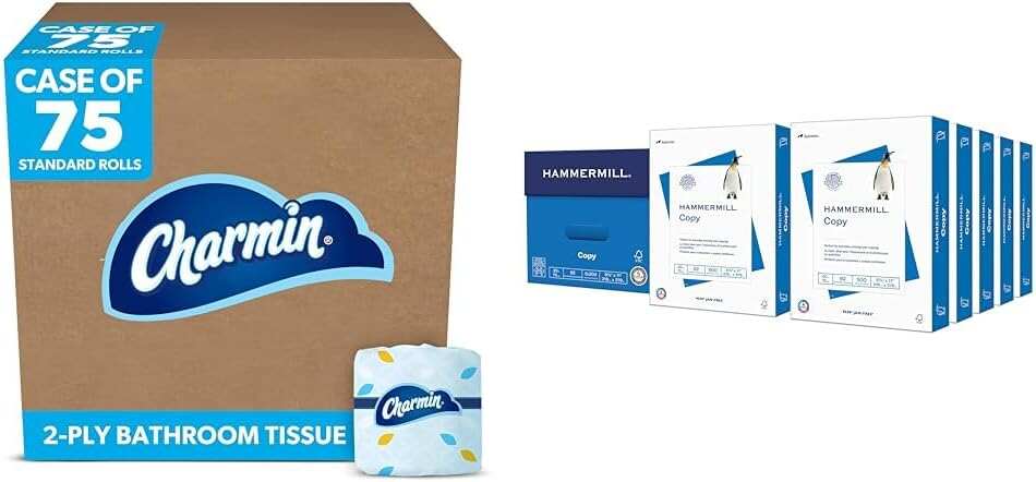 P&G PROFESSIONAL Charmin Toilet Paper Bulk for Businesses, Individually Wrapped for Commercial Use, 2-ply Standard Roll with 450 Sheets/Roll (Case of 75)