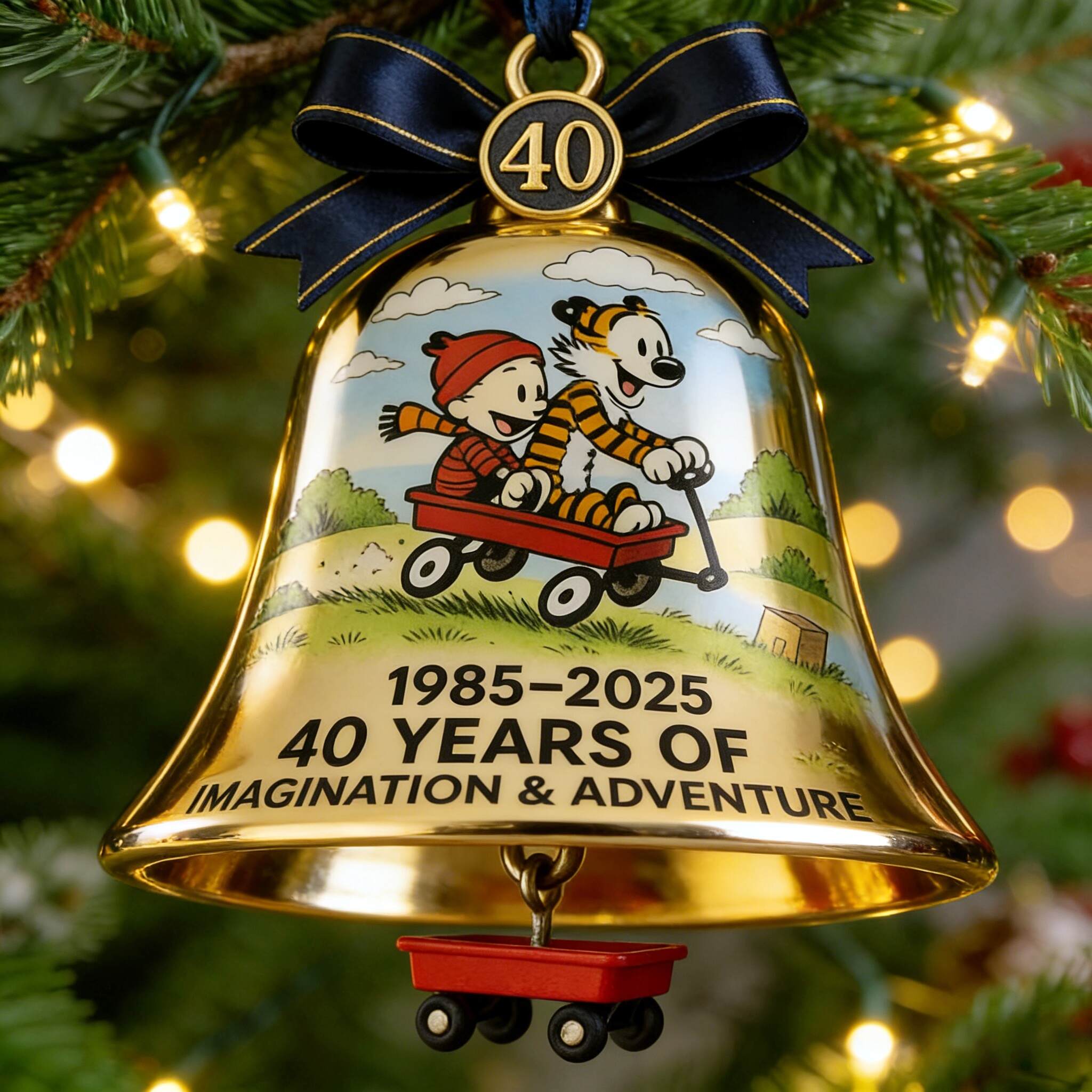 Calvin & Hobbes 40th Anniversary Bell Ornament