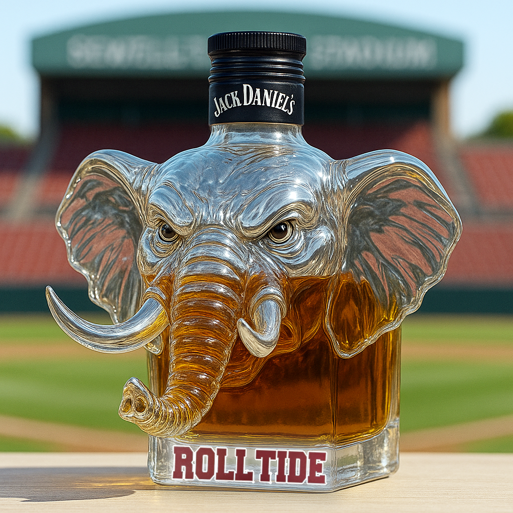 University of Alabama Big Al Whiskey Bottle.