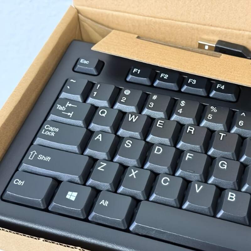 [Classic Wired Keyboard] Ergonomic 104-Key Wired USB Keyboard for Windows PC Laptop | Classic Black Design with Numeric Keypad, Media Keys & Hotkeys, USB-Powered (No Batteries Needed), Computer Accessory