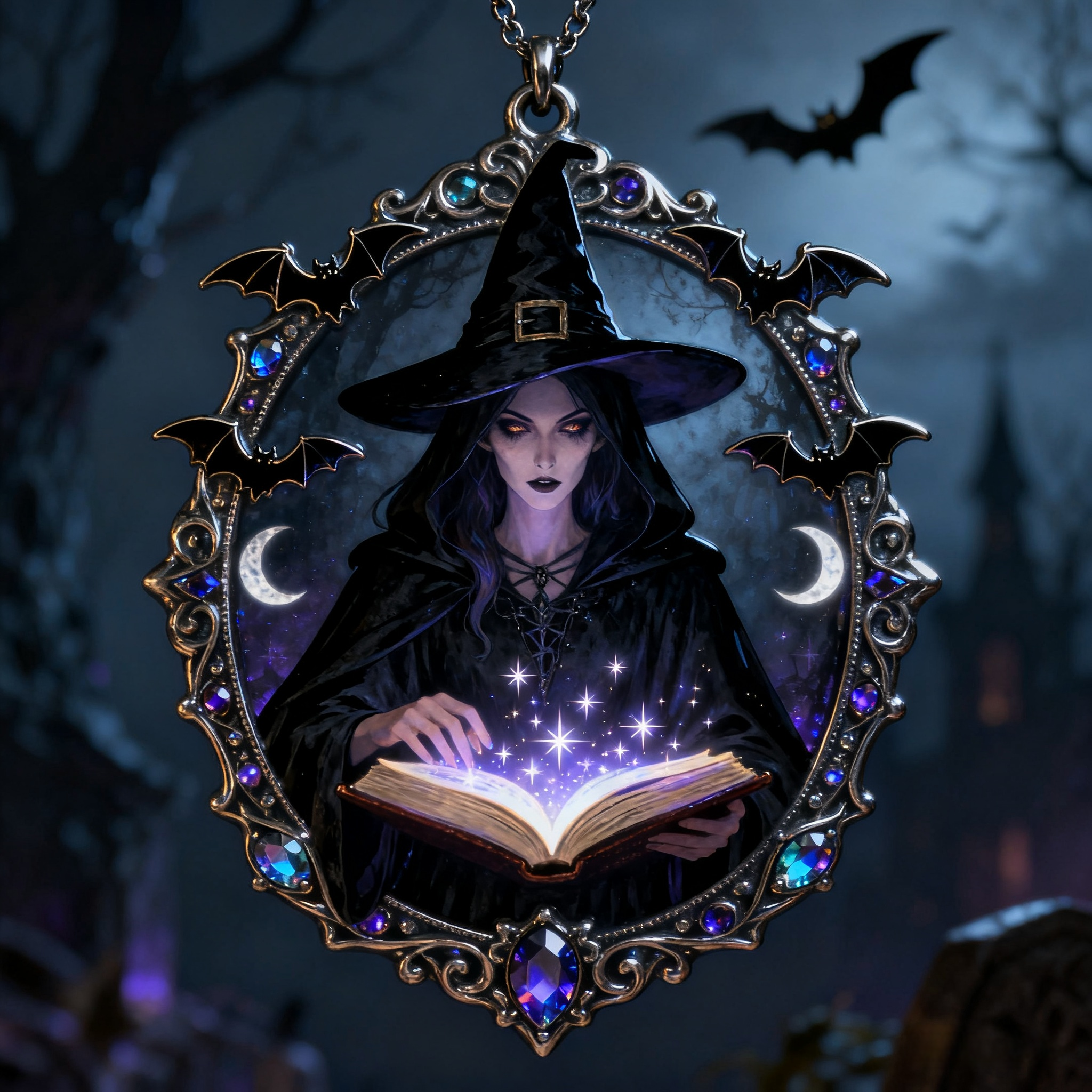 Mysterious Enchanting Witch Pendant Ornament