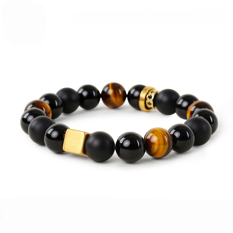 Obsidian and Agate Energy Bracelet
