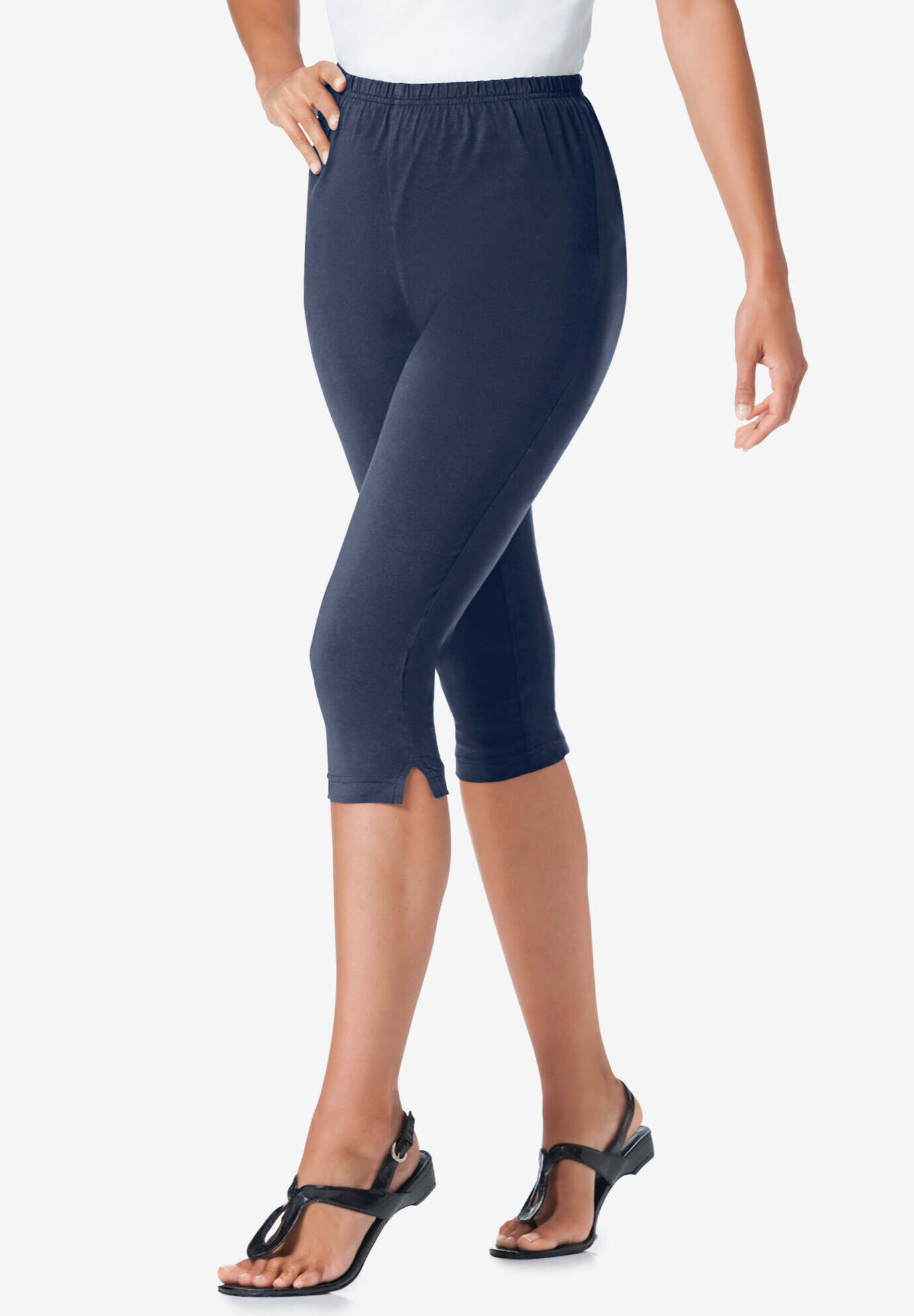 Stretch Cotton Capri Legging