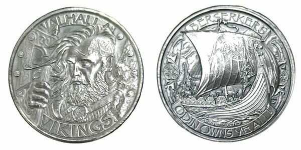 Valhalla Vikings 1 oz .999 Fine Silver Round Odin Owns Ye BERSERKERS