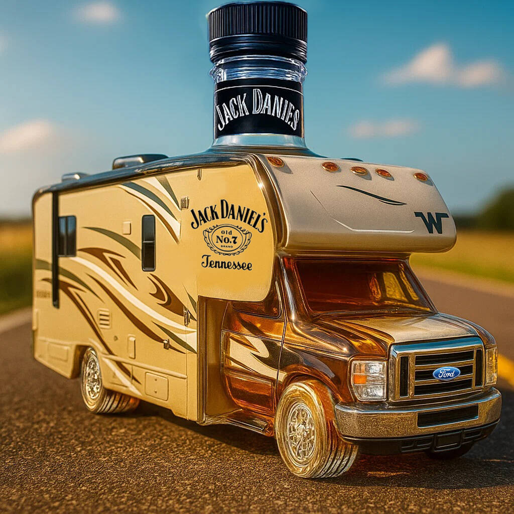 Winnebago Minnie Winnie RV Whisky Bottle