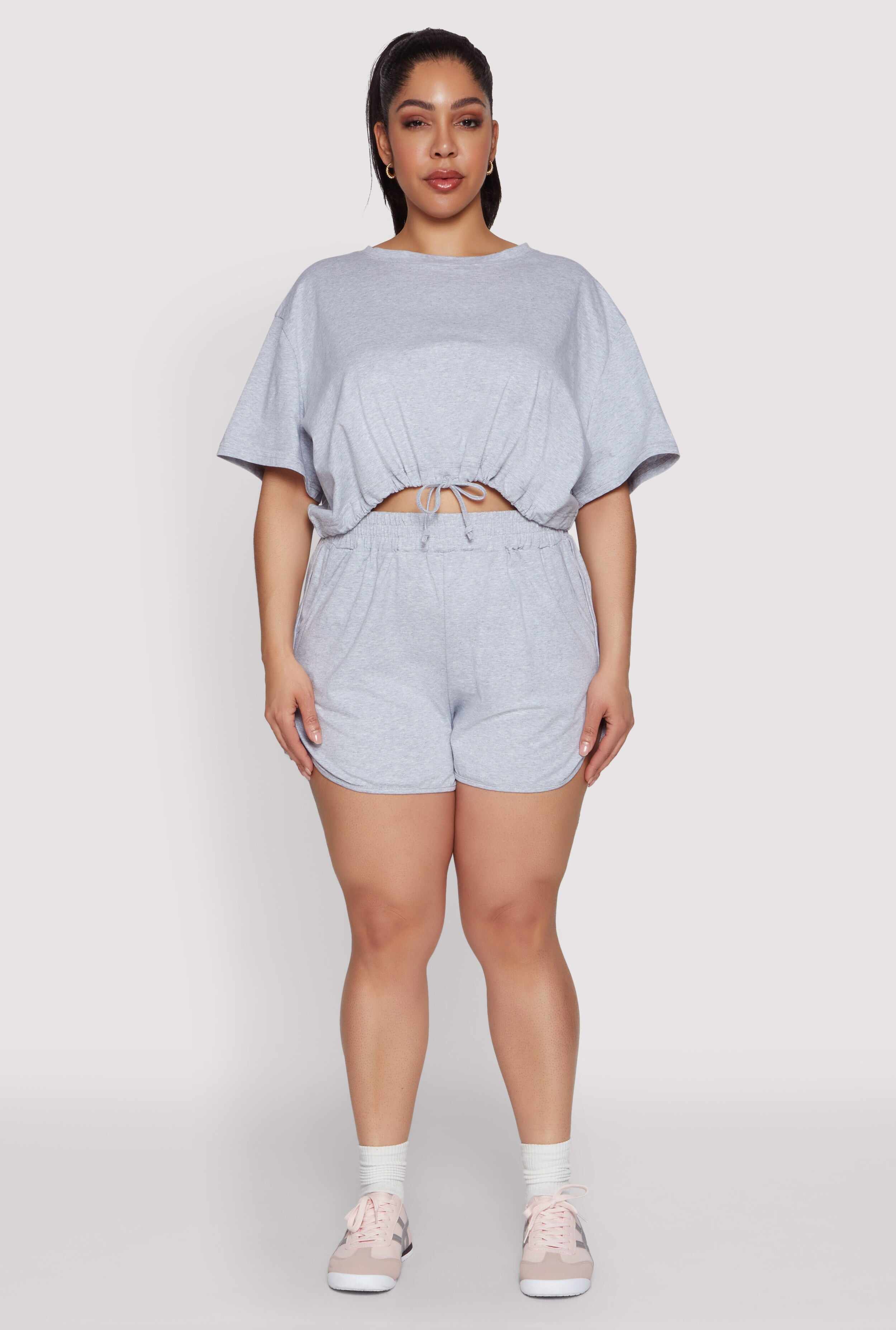 Plus Size Smocked Dolphin Shorts
