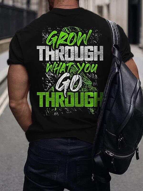 Men's Mental Health Matters Grow Through What You Go Through Art Print Casual T-Shirt