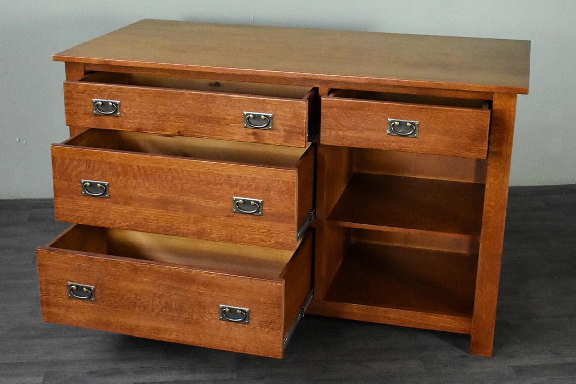 Mission 4 Drawer Oak Kitchen Island 60'' - Michael's Cherry