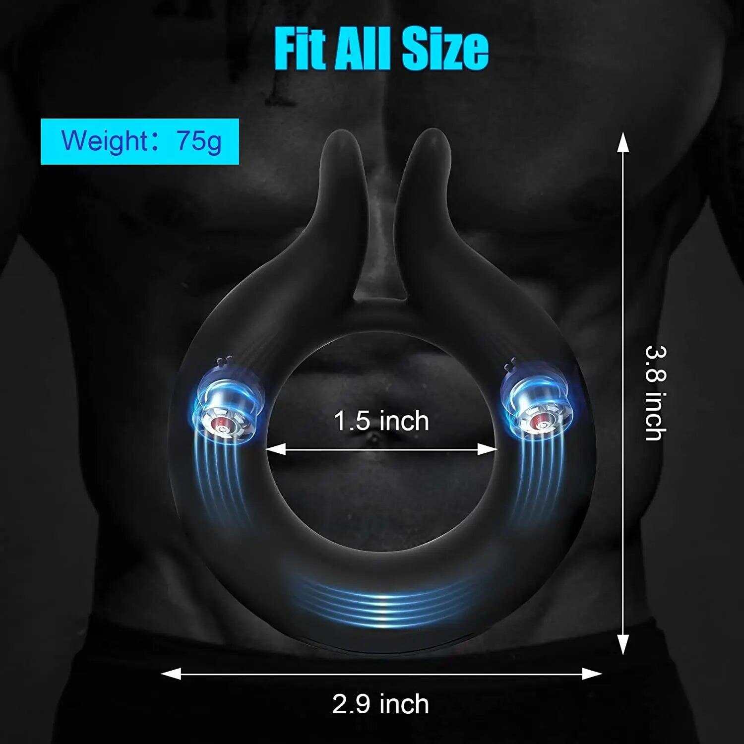 Silicone Penis Ring Vibrator – 10 Modes for Clitoral & Testicle Stimulation