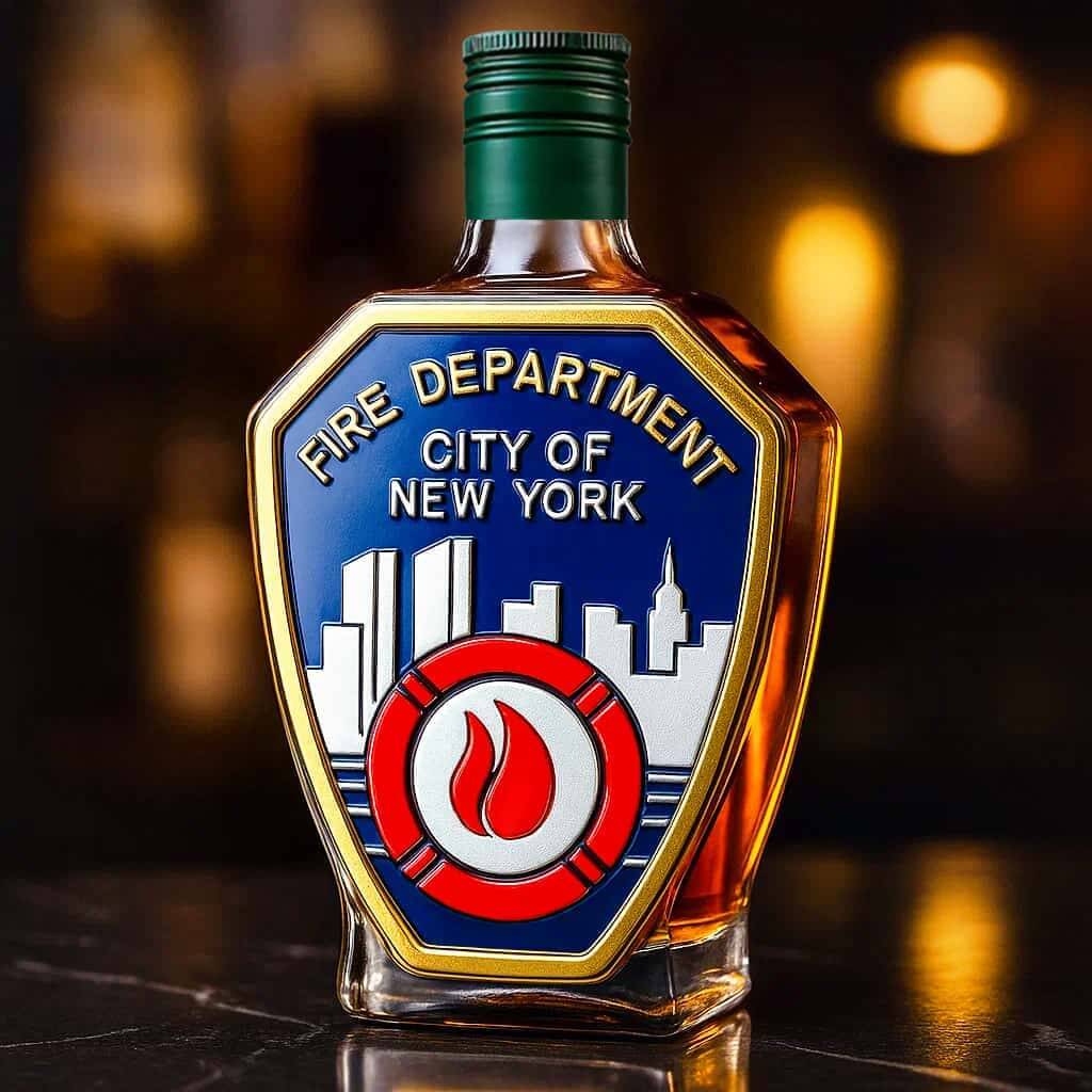 Fire Department of New York 160th Anniversary Whiskey Bottle