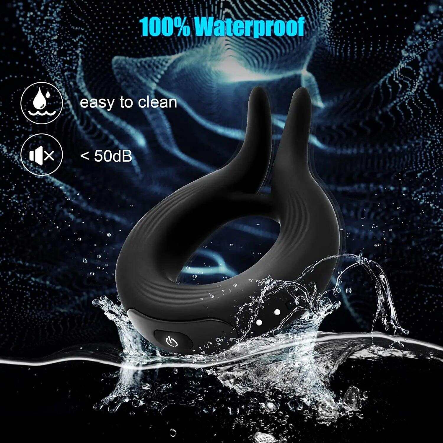 Silicone Penis Ring Vibrator – 10 Modes for Clitoral & Testicle Stimulation
