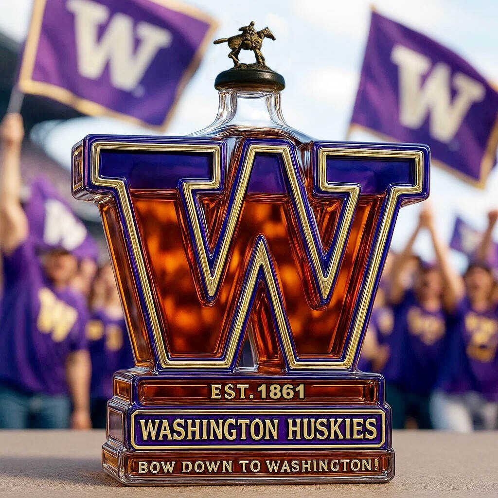 UW Washington Huskies Limited Edition Whiskey Bottle