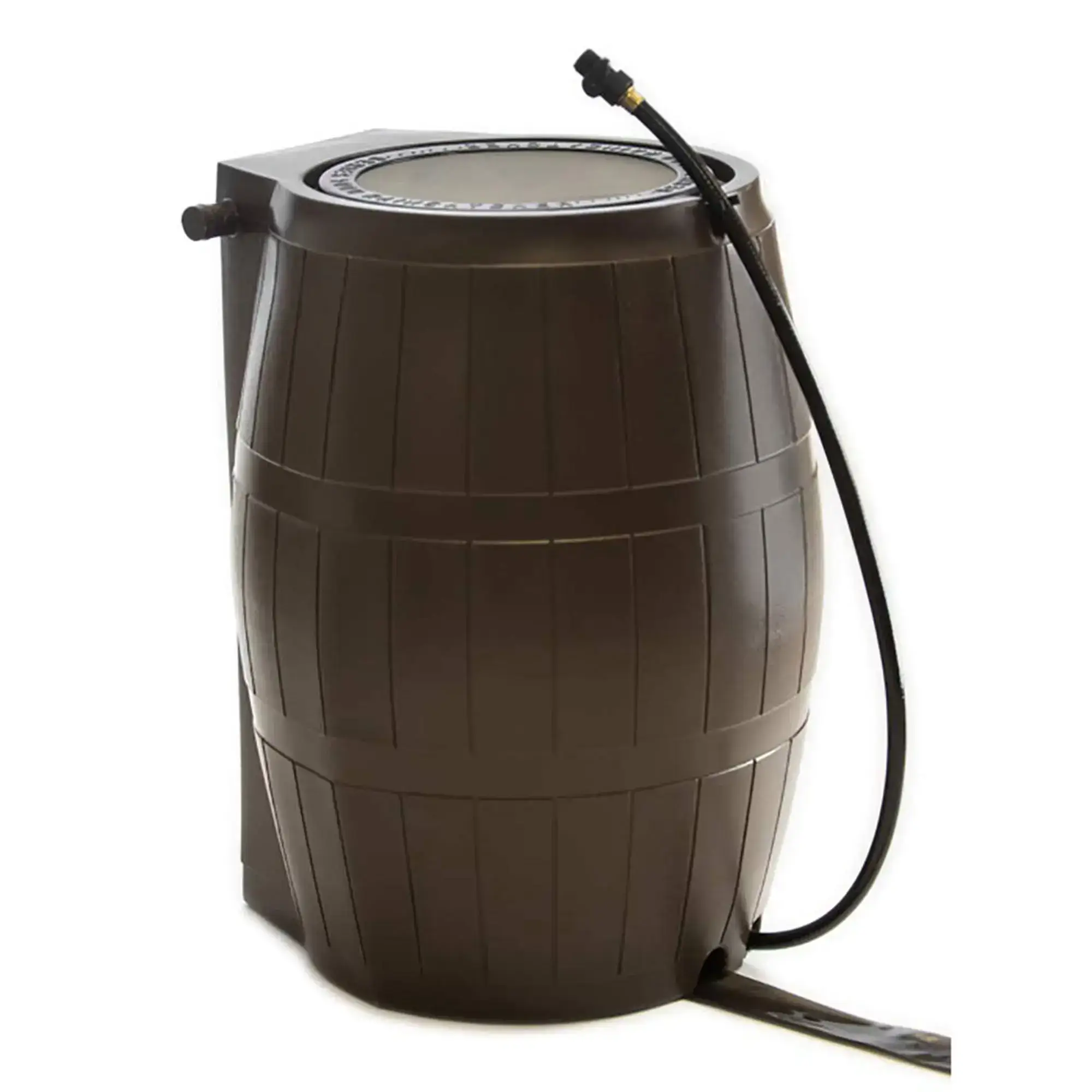 Outdoor RC4000-BLK 50-Gallon BPA Free Home Rain Water Catcher Barrel, Pet Traditional