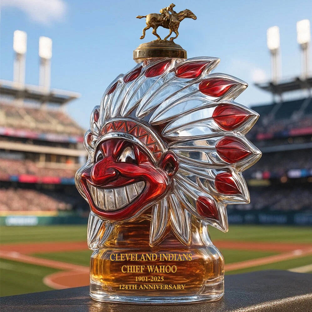 Cleveland Indians 124TH ANNIVERSARY Whiskey Bottle