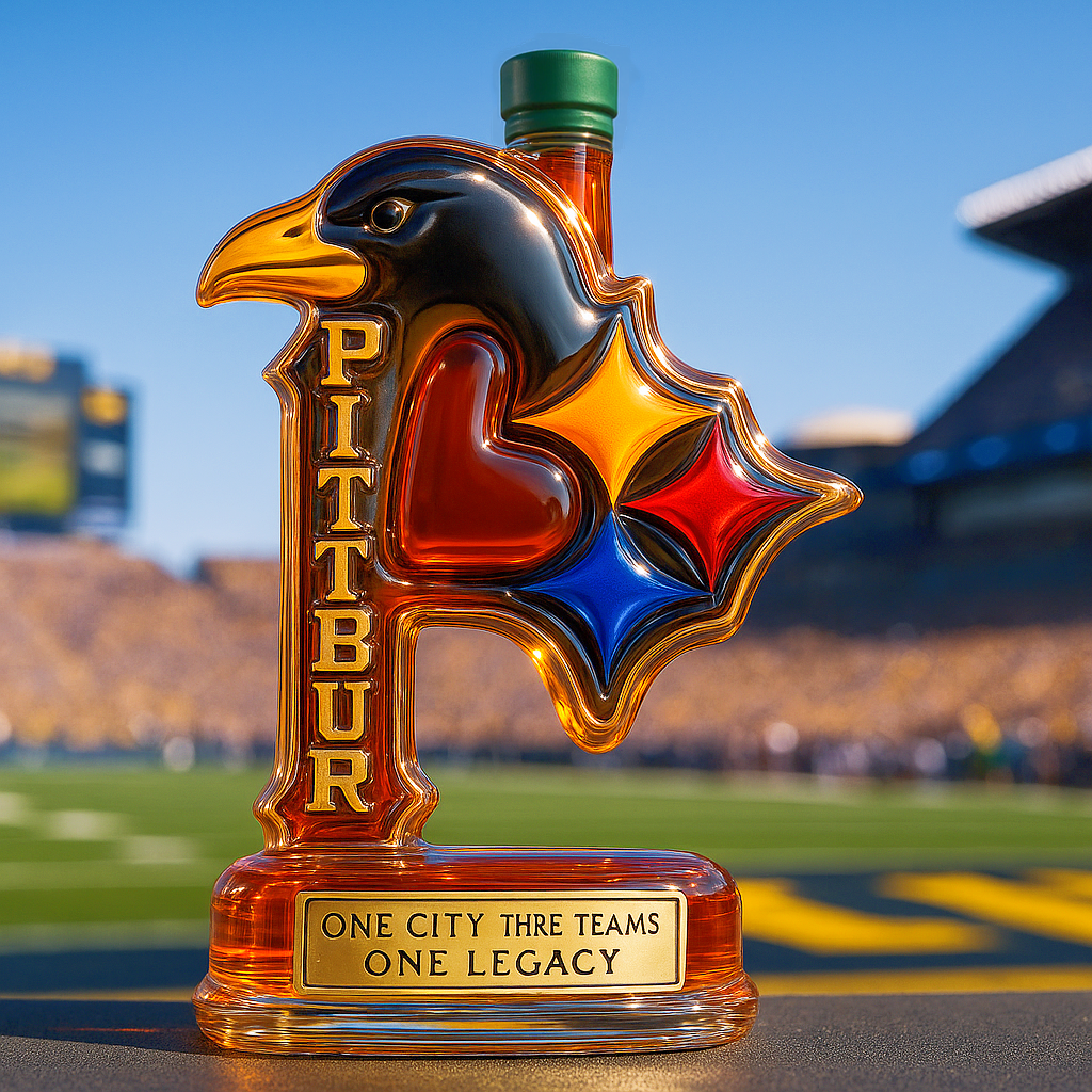 Pittsburgh Sports Fan Whiskey Bottle