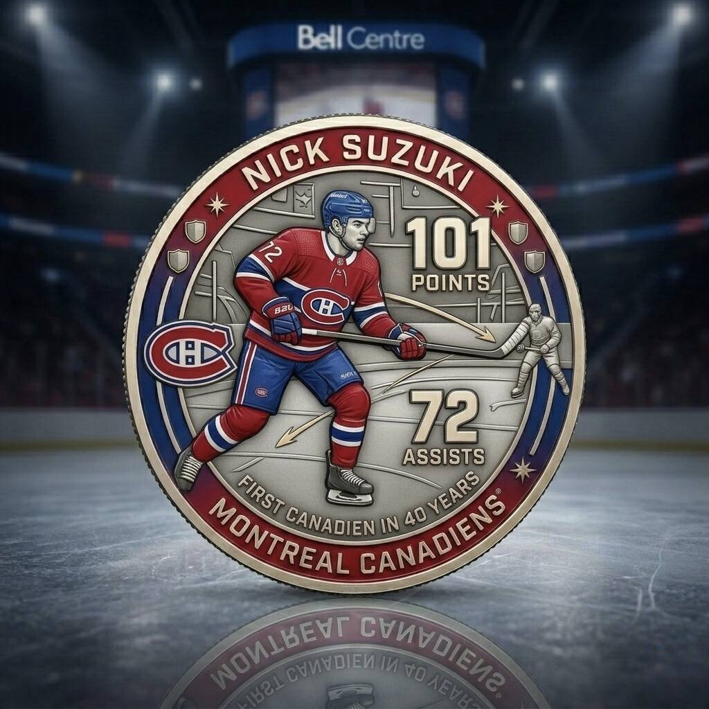 🏒 Nick Suzuki 101 Points Montreal Canadiens 2025-26 Commemorative Coin！